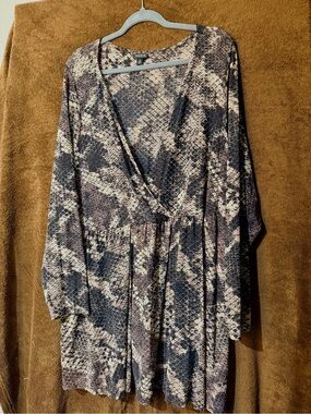 torrid Black and Brown Snake Print Wrap Top